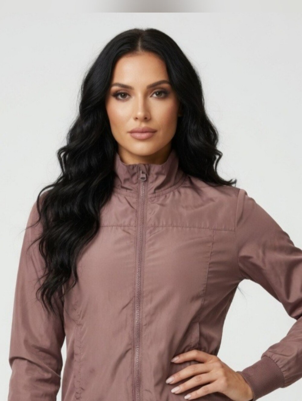 Apana Light Mauve Women’s Zip-Up Jacket ( Size:small )